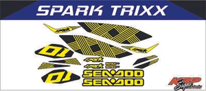 SEADOO SPARK TRIXX Black & Yellow Graphics / Decal / Sticker Kit - Picture 1 of 1