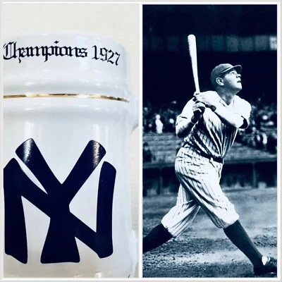 NEW YORK YANKEES RARO 1927 VINTAGE SERIE MUNDIAL STEIN.  Babe Ruth Lou Gehrig Foto 1 de 4