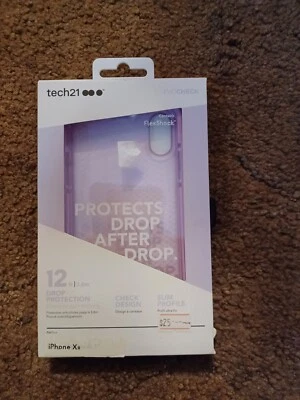Tech 21 iPhone XR Phone Case 6.1" Orchid Pink Purple Evocheck 2018 12 Ft Drop... - Image 1 of 2