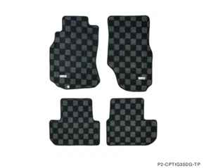 P2M FRONT & REAR Checkered Race Carpet Floor Mats for Infiniti G35 Coupe & Sedan - Picture 1 of 10