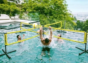 CROSSNET H2O Volleyball Pool Game for Adults and Family - Four Square Net Pool - Picture 1 of 7