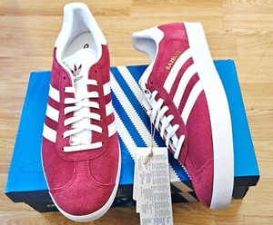 BNIB Adidas Originals Gazelle Trainers Size UK 8 EUR 42 Burgundy - Picture 1 of 5