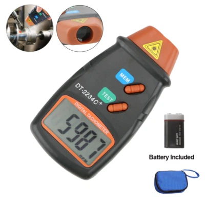 LCD Digital Tachometer Laser Photo Non Contact RPM Tach Meter Motor Speed Gauge