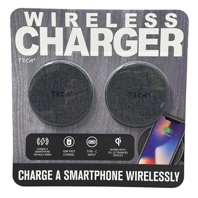 Tech Squared 2-Pack Premium Fabric Wireless Charger Fast Wireless Charging Pad - Image 1 of 3