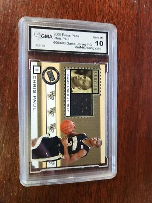 Tarjeta de novato Chris Paul 2005 Press Pass Jersey dorado #JC/CP 600/600 GMA gema MT 10 Foto 1 de 2