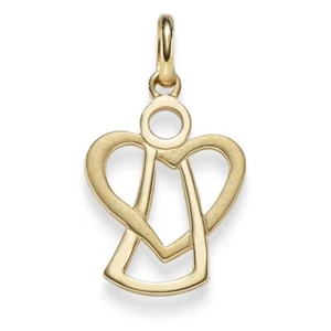 Anhänger Engel Engelchen & Herz 585 Gold Gelbgold 21x12mm Halsschmuck, Damen - Bild 1 von 1