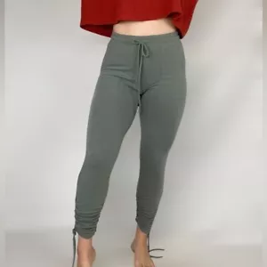 PROJECT SOCIAL T High Waisted Ruched Tie Casual Joggers Loungewear - Picture 1 of 6