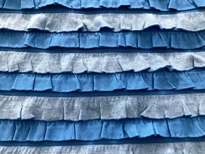 Royal/Heather Blue Ruffle Knit Sewing Fabric 2 yds 56" 4-way stretch Made in USA - Picture 1 of 5
