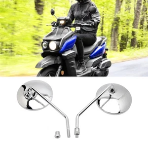 For Yamaha Zuma 125cc 150 250 50cc Pair Motorcycle Side Mirrors Chrome Rearview - Picture 1 of 10