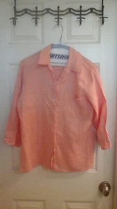 Mercer & Madison Blouse, Women's size small Linen peach, 3/4 Sleeve, button up - Picture 1 of 4