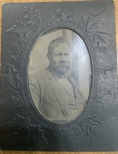 Middle Aged Man Portrait Photo Mustache Sitting Unusual - Picture 1 of 1