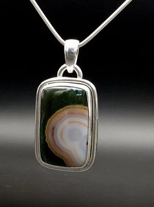 Ozean Jaspis Anhänger Sterlingsilber Handwerk Handarbeit Sammler 8. Ader - Bild 1 von 7