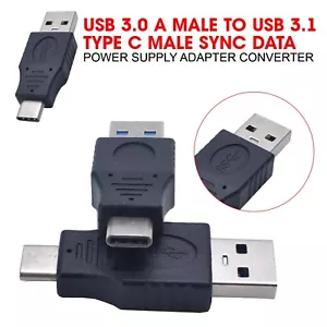 USB 3.0 A Male to USB 3.1 Type C Male Sync Data Power Supply Adapter Converter - Picture 1 of 11