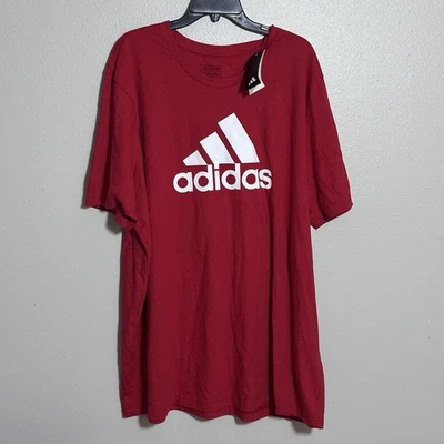 Adidas Men Red Logo Casual T-Shirt Regular Fit size 3XL - Image 1 of 4