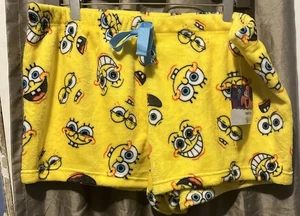 Spongebob Schwammkopf Plüsch rosa Pyjama Shorts 2X weich Schlaf kurz dehnbar - Bild 1 von 10