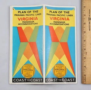 Vintage Plan of the Panama Pacific Ocean Liner SS Virginia Brochure circa 1930 - Picture 1 of 13