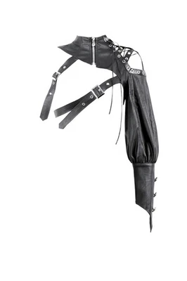 Dark In Love Mujeres Asimétrico Gótico Punk Cuero Capa de Hombro Correa-Manga con Cordones Foto 1 de 4