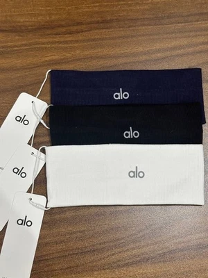 Juego de 3 diademas Alo Yoga - Negro Blanco Azul marino - Accesorio de entrenamiento de yoga Etiquetas nuevas Foto 1 de 4