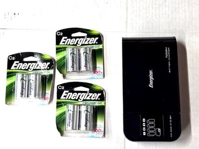 ENERGIZER AA, AAA, C/D, 9V cell charger and six C-cell batteries - Image 1 of 4