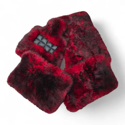 Genuine Red Lambswool Sheepskin Floor Mats For 2019-2026 Rolls Royce Cullinan - Image 1 of 4