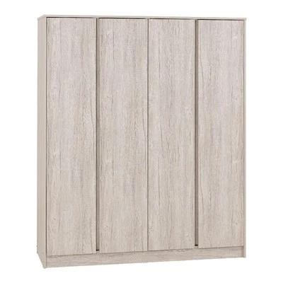SECONIQUE Malvern Urban Snow 4 Door Wardrobe Bedroom Furniture Storage Cupboard
