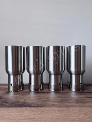 JUEGO 4 PUNTAS DE ESCAPE BMW M3 E9X E90 E92 E93 80MM PLATA MATE CEPILLADA Foto 1 de 3