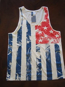 Canottiere uomo H&M STARS e STRIPES USA bandiera americana NUOVE taglie XS, S, M, L,XL - Foto 1 di 3