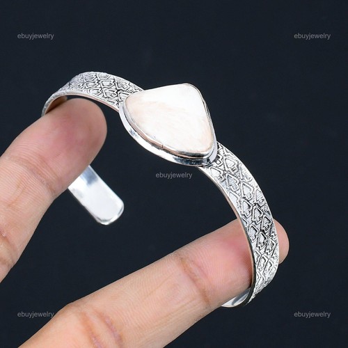 VALENTINO Regalo per il suo braccialetto di pietre preziose naturali scolecite argento sterling 925 regolabile