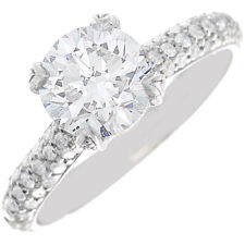 GIA Certified 2.50 Carat Round Cut Diamond Engagement Ring 18k White Gold
