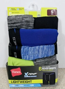 Hanes Boys Size S 6 -8 Boxer Briefs X-Temp Tagless Regular Length - 6 Pack - Picture 1 of 6