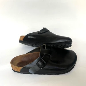 Mujer Birkenstock Boston Zapatos Sandalias Cuero Negro Talla 38 EE. UU. 7 24,5 CM - Imagen 1 de 22