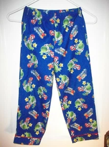 Super Mario Bros Luigi Blue Pajama Lounge Pants Youth Small Flame Resistant - Picture 1 of 6