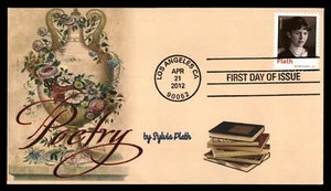 MayfairStamps US FDC 2012 California Unsealed Poetry by Sylvia Plath Therome Fir - Picture 1 of 2