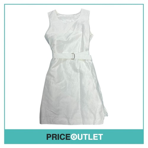 Sacai Abito in lino bianco con cintura in vita Taglia 3 NUOVO CON ETICHETTE