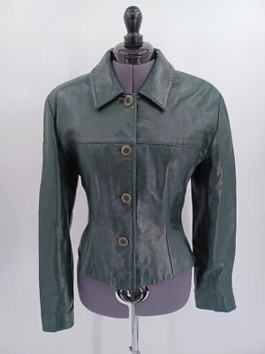 Vintage 80s Michael Hoban North Beach Leather Deep Green Jacket Size 9/10 - Image 1 of 4