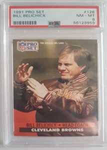 1991 Pro Set 8 Total Super Bowls PSA 8 Bill Belichick Rookie Cleveland, Pats - Picture 1 of 2