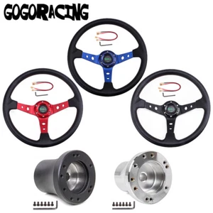 NEW Golf Cart Steering Wheel with Hub Adapter For YAMAHA Carts Part Accessories - Picture 1 of 14
