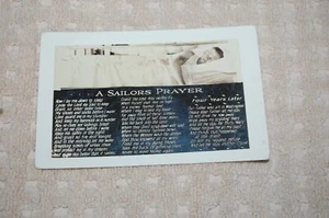 VINTAGE WW II RPPC A SLEEPING "SAILOR'S PRAYER" 1942 - Picture 1 of 4