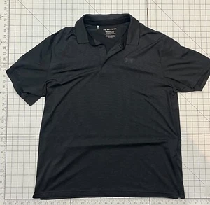 Under Armour Playoff Polo Golf Shirt Men's 2XL Black Stripes Stretch Ships Fast - Bild 1 von 3