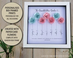 Personalizado Boda Novia Regalo Página Niño Niña Caja Marco Hecho a Mano Flor 087 - Imagen 1 de 3