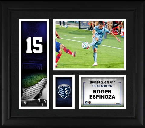 Roger Espinoza Sporting Kansas City Framed 15x17 Player Core Collage Cover