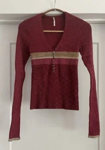 Women’s Free People Frequency Henley Sweater Top Size S - Picture 1 of 7