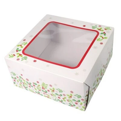 HOLLY CHRISTMAS Cake Box Culpitt Craft Art BOXES Square Oblong ALL SIZES