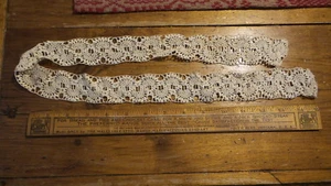 Antique Vintage CROCHETED TRIM Pc, 34" x 1-5/8" Wide - Picture 1 of 2