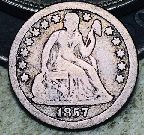 1857 O Seated Liberty Dime 10c Ungraded Choice Silver US Coin CC18421 Cover