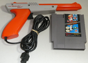 Genuine Nintendo NES Orange Zapper Light Gun Controller & mario duck hunt game
