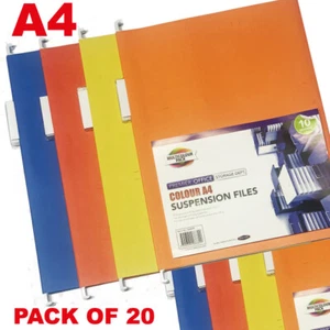 20 xA4 SUSPENSION FILES MIXED COLOUR + TABS/INSERTS HANGING CABINET FILES COLOUR - Picture 1 of 4