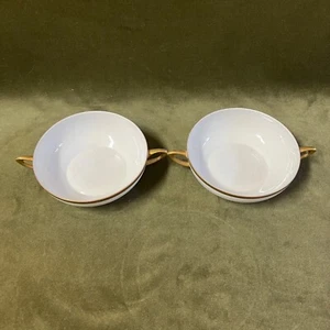 2 Vintage Hutschenreuther Selb Bavaria Sahne Suppenschalen mit Griffen - Bild 1 von 10