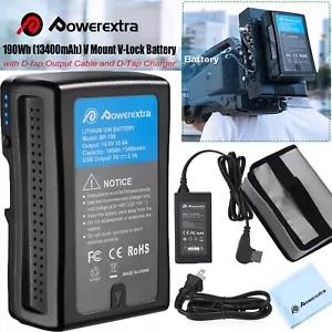 For Sony BP Canon EOS ARRI Camera V Mount V-Lock Battery w/ D-tap Charger 190Wh - Picture 1 of 12