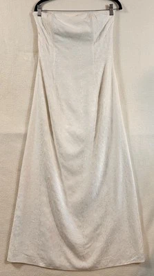 VTG Jessica McClintock Wedding Dress All Floral Embroidery Strapless Ivory Sz 10 - Image 1 of 4